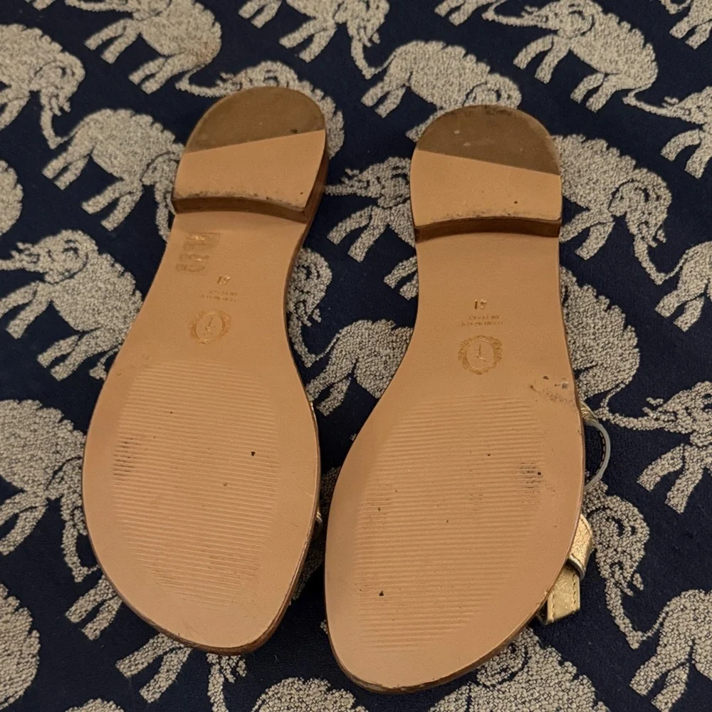 Sarah Flint Mirjana Gold Slide Sandals, Size 41 - Picture 2 of 3